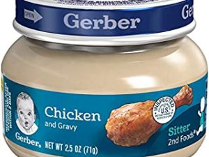 Gerber Baby Foods 2nd Foods Meat, Chicken & Gravy, Mealtime for Baby, 2.5 Ounce Jar (Pack of 10)