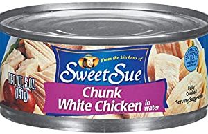 Sweet Sue Chunk White Chicken in Water, 5 oz Can (Pack of 24) - 11g Protein per Serving - Gluten Free, Keto Friendly - Great for Snack, Lunch or Dinner Recipes