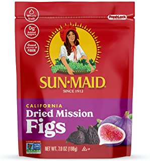 Sun-Maid California Dried Mission Figs, No added sugar, Non-GMO 7 oz (Pack of 12)