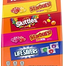 SKITTLES, STARBURST Original, STARBURST Fave Reds, & LIFE SAVERS Gummies Halloween Candy Mix, 44.07 oz. 150-Piece Bag