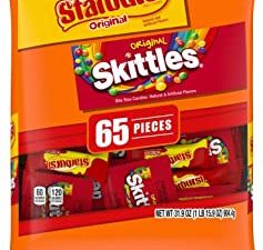 SKITTLES & STARBURST Candy Fun Size Variety Mix 31.9-Ounce Bag, 65 Pieces