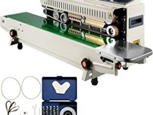VEVOR Continuous Bag Band Sealing Machine FR770A Horizontal Bag Sealer with Digital Temperature Control Band Sealer Machine for 0.02-0.08 mm Plastic Bags Continuous Band Sealer with Printing Function