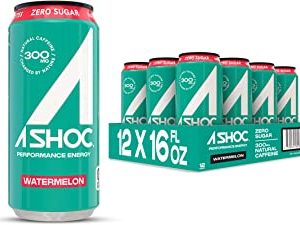 A SHOC Watermelon Smart Energy Drink, 16 fl oz can (Pack of 12)