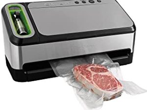 FoodSaver V4840 2-in-1 Vacuum Sealer Machine with Automatic Bag Detection and Starter Kit | Safety Certified | Silver, 18.80 x 9.50 x 10.60 inches
