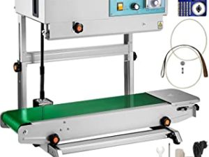 Happybuy Continuous Band Sealer FR-900, Vertical Automatic Continuous Sealing Machine with Digital Temperature Control, Vertical Band Sealer for Bag Films
