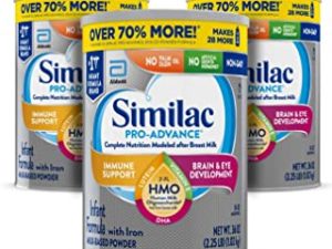 Similac Pro-Advance®* Infant Formula with Iron, 3 Count, with 2’-FL HMO for Immune Support, Non-GMO, Baby Formula Powder, 36-Ounce Cans