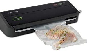 FoodSaver Vacuum Sealer Machine with Starter Vacuum Seal Bags & Rolls, Safety Certified, Black - FM2000-FFP