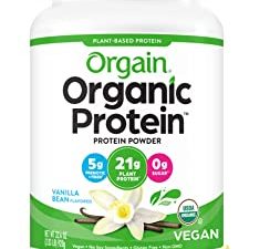 Orgain Organic Plant Based Protein Powder, Vanilla Bean - 21g of Protein, Vegan, Low Net Carbs, Gluten Free, Lactose Free, No Sugar Added, Soy Free, Kosher, Non-GMO, 2.03 Lb