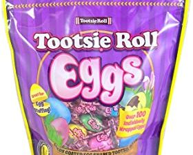 Tootsie Roll Eggs Candy Coated Egg Shaped Individually Wrapped Easter Candy, 23 oz Resealable Bag (Single)