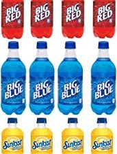 LUV BOX-Variety Soft Drinks Pack , 20 oz , Pack of 12, Big Red , SUNKIST PINEAPPLE , Big Blue