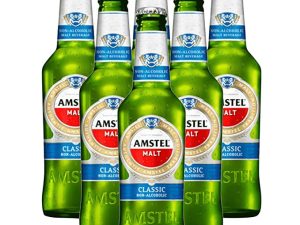 Amstel Malt Classic Non-Alcoholic Beverage Beer Bottle, 6 X 330