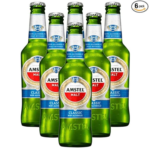 Amstel Malt Classic Non-Alcoholic Beverage Beer Bottle, 6 X 330
