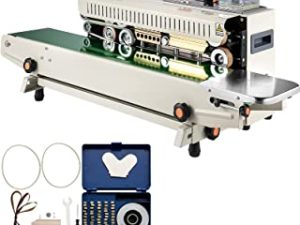 Happybuy FR-770 Continuous Band Sealer, Automatic Horizontal Band Sealer with Digital Temperature Control, Continuous Sealing Machine 110V for Bags Films