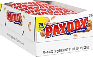 PAYDAY Peanut and Caramel Candy, Bulk Candy, 1.85 oz Bars (24 ct)