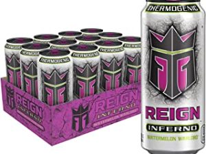 REIGN Inferno Watermelon Warlord, Thermogenic Fuel, Fitness and Performance Drink, 16 Fl Oz (Pack of 12) - Packaging May Vary