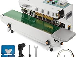 FR-900 Continuous Band Sealer, Automatic Horizontal Band Sealer 110V, Continuous Sealing Machine Temperature Control, Bag Sealer Machine for PVC,Bags & Films