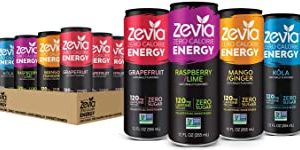 Zevia Zero Calorie Energy Drink, Variety Pack, 12 Ounce Cans (Pack of 12)