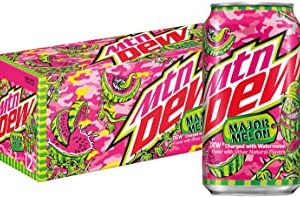 Mountain Dew Major Melon Watermelon Flavor Soda Soft Drink - 1 Case (12 Cans)
