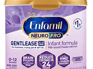 Enfamil NeuroPro Gentlease Baby Formula, Brain and Immune Support with DHA, Clinically Proven to Reduce Fussiness, Crying, Gas and Spit-up in 24 Hours, Non-GMO, Reusable Tub, 19.5 Oz
