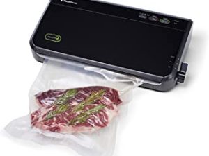 FoodSaver FM2100-000 Vacuum Sealer Machine System with Starter Vacuum Seal Bags & Rolls, Safety Certified, Black