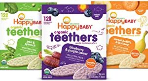 Happy Baby Organics Teether, 3 Flavor Variety Pack, 12 Count (Pack of 3)