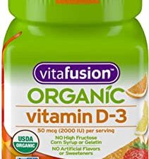 Vitafusion Organic D3 Gummy Vitamin Non-GMO Gluten Dairy-Free No Gelatin HFCS, 90 Count