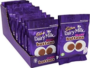 Cadbury Dairy Milk Giant Chocolate Buttons Bag, 95g , Perfect for sharing with friends and family, Pack of 10