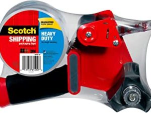 Scotch Heavy Duty Packaging Tape, 1.88" x 54.6 yd, Designed for Packing, Shipping and Mailing, Strong Seal on All Box Types, 3" Core, Clear, 1 Roll w/Dispenser (3850-2ST)