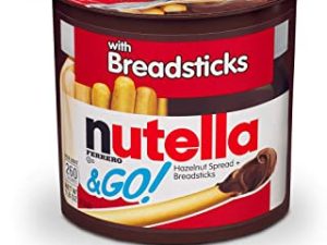 Nutella & Go Snack Packs, Chocolate Hazelnut Spread with Breadsticks, Perfect Easter Basket Stuffers, 1.8 oz, Pack of 12