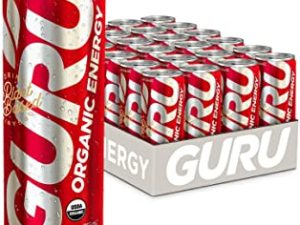 GURU Original | Plant-Based Energy Drink | Recharge with Good Energy from Green Tea | Natural & Organic Ingredients | Healthy Energy Drink to Help Stay Focused | Refreshing Taste | 12oz (Pack of 24)