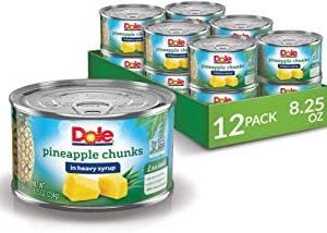 Dole Canned Pineapple Chunks in Heavy Syrup, 8.25 Oz, 12 Count