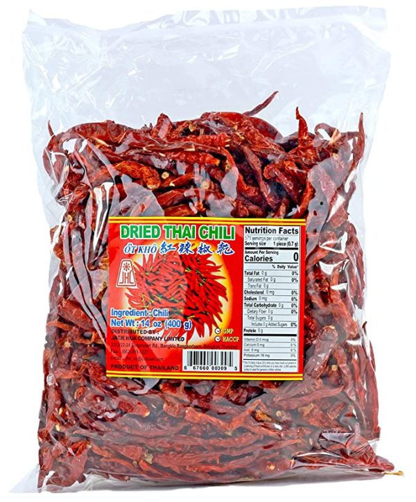Thai Whole Dried Chili Peppers, Very Hot (14oz)