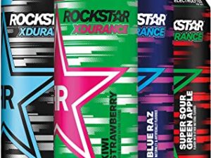 Rockstar Energy Drink 4 Flavor Xdurance 300mg Caffeine Variety Pack, Xdurance Variety Pack, 12 Count