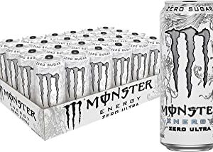 Monster Energy Zero Ultra, Sugar Free Energy Drink, 16 Ounce (Pack of 24)