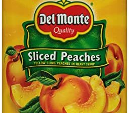 Del Monte Canned Sliced Peaches in Heavy Syrup, Yellow Cling, 8.5 Oz, Pack of 12