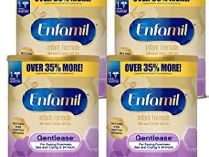 Enfamil Gentlease Baby Formula, Reduces Fussiness, Crying, Gas and Spit-up in 24 hours, DHA & Choline to support Brain development, Value Powder Can, 27.7 Oz (Pack of 4)