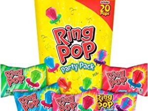 Ring Pop Individually Wrapped Bulk Variety Party Lollipop Suckers with Assorted Flavors Fun Candy for Birthdays & Celebrations, Original, Mixed Fruit, 20 Count