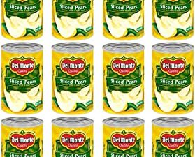 DEL MONTE Sliced Bartlett Pears in Heavy Syrup, Canned Fruit, 15.25 Ounce (Pack of 12)