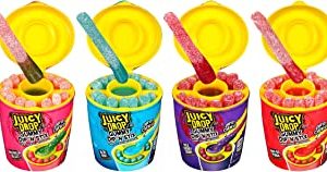 Juicy Drop Gummy Dip 'N Stix, Sweet Gummy Sticks w Sour Dipping Gel, 8 Pack - Fun Candy for Birthdays and Celebrations 3.4 Ounce