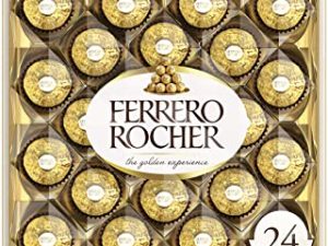 Ferrero Rocher Fine Hazelnut Milk Chocolate, 24 Count, Chocolate Candy Gift Box, 10.5 oz, Perfect for Easter Gifting