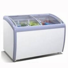 Refrigerator OEM Manufacturer   Glass Curved Door Food Display Case Ice Cream Refrigerator Freeze
